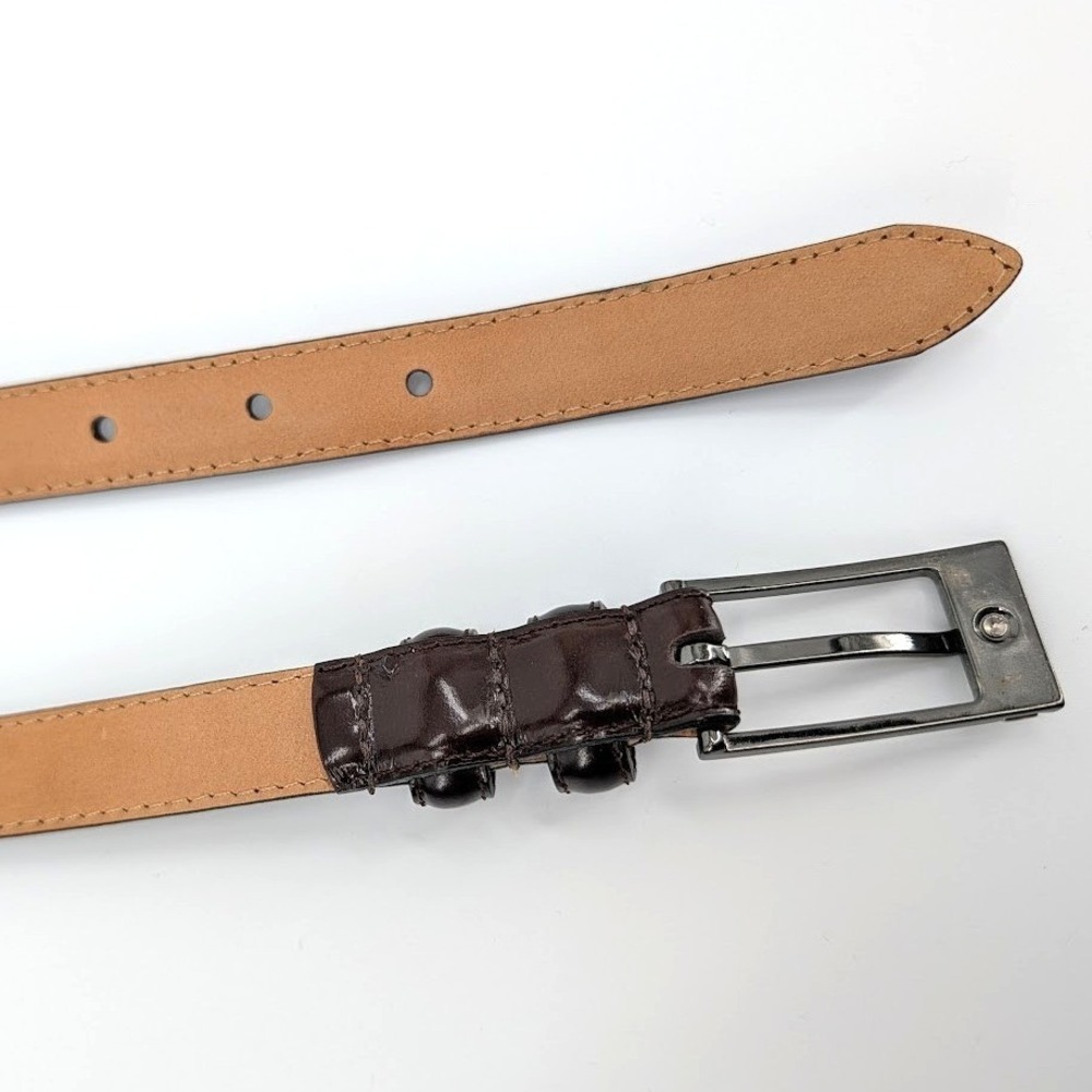 WCM New York Womens Small Dark Brown Italian Calfskin Belt - Picture 3 of 7
